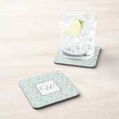 Winter Botanical Monogram Coaster Getränkeuntersetzer (Rechte Seite)