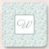 Winter Botanical Monogram Coaster Getränkeuntersetzer (Vorderseite)