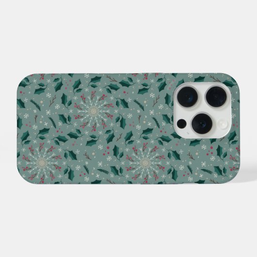Winter Botanical Snowflake IPhone Case Hülle (Rückseite (Horizontal))