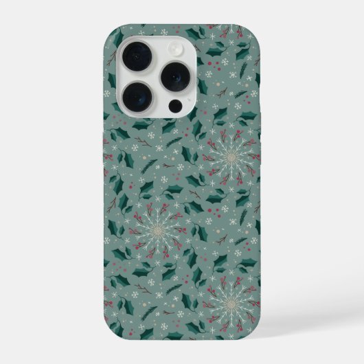 Winter Botanical Snowflake IPhone Case Hülle (Rückseite)