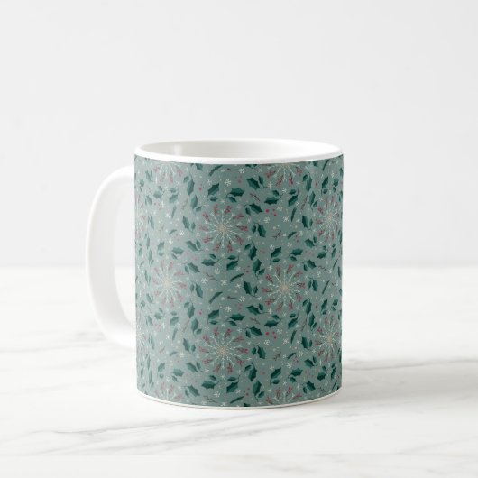 Winter Botanical Snowflake Mug Kaffeetasse (Vorderseite Links)