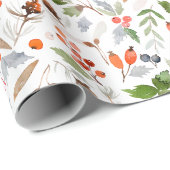 Winter Botanical Stechpalme und Beeren Geschenkpapier (Rolleneckpunkt)