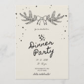 Winter Botanical Weihnachts-Dinnerparty Einladung (Vorderseite)