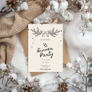 Winter Botanical Weihnachts-Dinnerparty Einladung