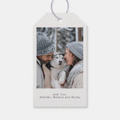 Winter Botanicals Beige Foto Frohe Weihnachten Geschenkanhänger (Rückseite)