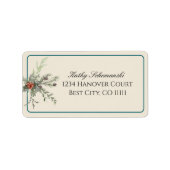 Winter Botanicals Christmas Party Foliage Address Adressaufkleber (Vorne)