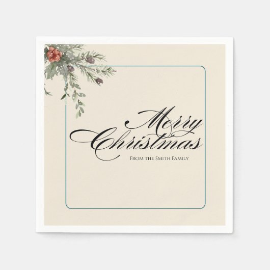 Winter Botanicals Christmas Party Foliage Serviette (Vorderseite)