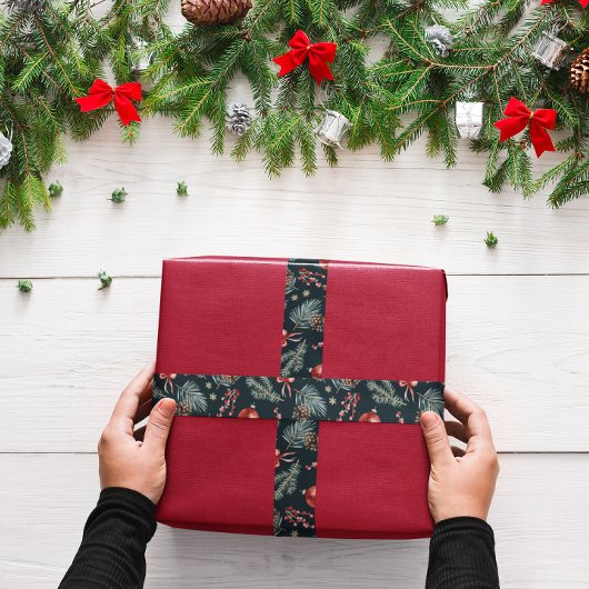 Winter Botanicals Coquette Bow | Christmas Ripsband