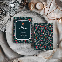 Winter Botanicals Coquette Bow | Weihnachtsfeier Einladung