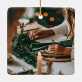 Winter Botanicals | Elegant Photo Christmas Keramikornament (Rückseite)