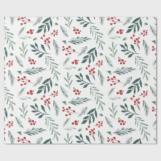 Winter Botanicals Eleganter Urlaub Geschenkpapier (Flach)