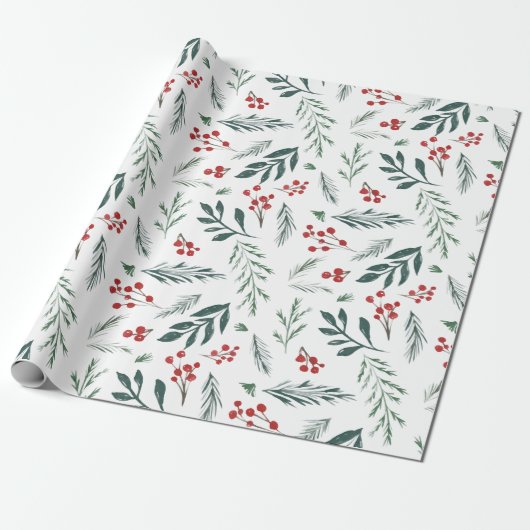 Winter Botanicals Eleganter Urlaub Geschenkpapier (Ungerollt)
