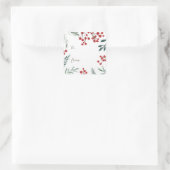 Winter Botanicals Elegantes Weihnachtsgeschenk Quadratischer Aufkleber (Tasche)