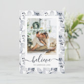 Winter Botanicals Foto glauben Weihnachtskarten Feiertagskarte (Stehend Vorderseite)