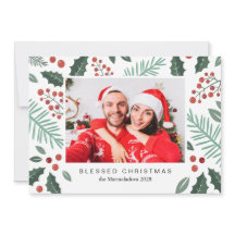 Winter Botanicals Frohe Weihnachts-Foto Rot