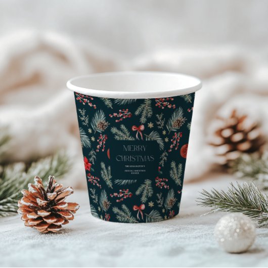 Winter Botanicals | Monogramm Weihnachten Pappbecher