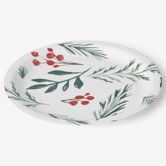 Winter Botanicals Pappteller (Schrägansicht)