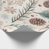 Winter Botanicals & Schneeflocken - Rustikale Feie Geschenkpapier (Ecke)