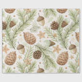 Winter Botanicals & Schneeflocken - Rustikale Feie Geschenkpapier (Flach)