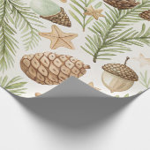 Winter Botanicals & Schneeflocken - Rustikale Feie Geschenkpapier (Ecke)