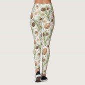 Winter Botanicals & Schneeflocken - Rustikale Feie Leggings (Rückseite)