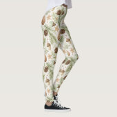 Winter Botanicals & Schneeflocken - Rustikale Feie Leggings (Rechts)