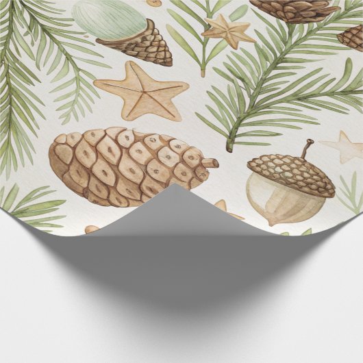Winter Botanicals & Snowflakes - Rustic Holiday 2 Geschenkpapier (Ecke)