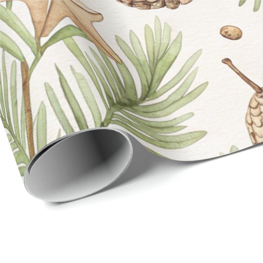 Winter Botanicals & Snowflakes - Rustic Holiday 2 Geschenkpapier (Rolleneckpunkt)