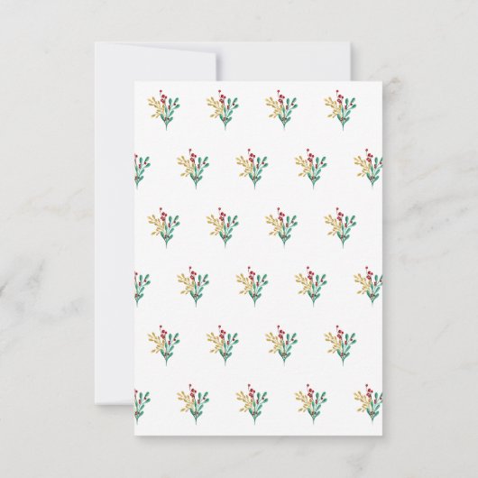 Winter Botanicals Watercolor Holly Berry Weihnacht Ankündigung (Rückseite)