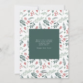 Winter Botanicals Weihnachtsfeiertag Foto Grün Feiertagskarte (Rückseite)