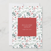 Winter Botanicals Weihnachtsfeiertag Rotes Foto Feiertagskarte (Rückseite)