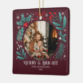 Winter Botanicals Weihnachtsfest Foto Keramikornament (Links)