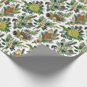 Winter botanisch geschenkpapier