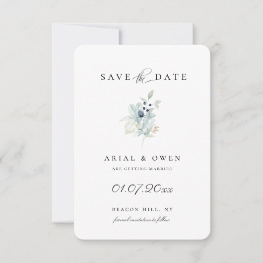 Winter botanisch Save the Date Ankündigung (Vorderseite)