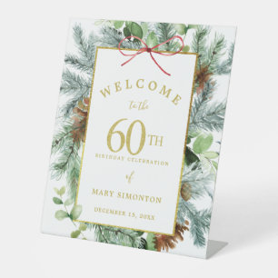 Winter Botanische 60. Geburtstagsparty Willkommen Sockelschild