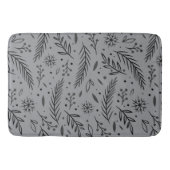 Winter Botanische Badematte - Grau mit schwarzen B (Vorderseite)