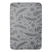 Winter Botanische Badematte - Grau mit schwarzen B (Vorderseite Vertikal)