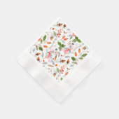 Winter Botanische Beeren & Laub Feiertage Serviette (Ecke)