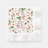 Winter Botanische Beeren & Laub Feiertage Serviette (Vorderseite)