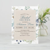 Winter Botanische Blumendusche Einladung (Stehend Vorderseite)