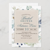 Winter Botanische Blumendusche Einladung (Vorne/Hinten)