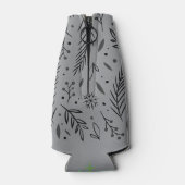 Winter Botanische Getränkekolle - Grau & Schwarz Flaschenkühler (Rückseite)