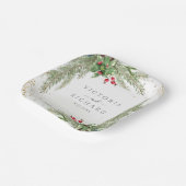 Winter Botanische Grüne Hochzeit mit Glitter Pappteller (Gewinkelt)