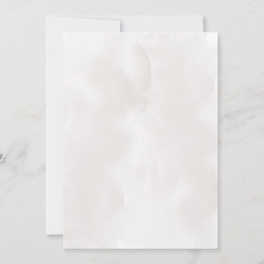 Winter Botanische Grünpflanzen Weiße Blütenhochzei Einladung (Rückseite)