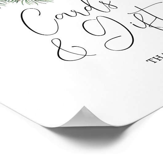 Winter Botanische Hochzeitskarten & Geschenke Poster (Ecke)