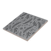 Winter Botanische Keramik Tile - Grau Fliese (Seite)