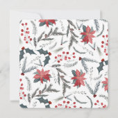 Winter Botanische Pine Berry Wreath Brautparty Einladung (Rückseite)