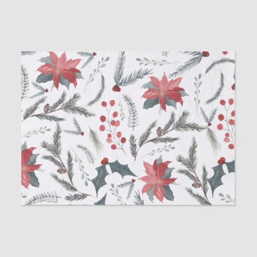 Winter Botanische Pine Berry Wreath Holiday Party Seidenpapier (Vorderseite)