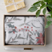 Winter Botanische Pine Berry Wreath Holiday Party Seidenpapier (Geschenk)