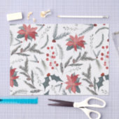 Winter Botanische Pine Berry Wreath Holiday Party Seidenpapier (Handwerk)